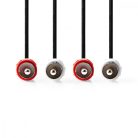 Sztereó audiokábel | 2x RCA Dugasz | 2x RCA Dugasz | Nikkelezett | 2.00 m | Kerek | Fekete | Boríték