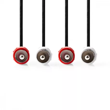 Sztereó audiokábel | 2x RCA Dugasz | 2x RCA Dugasz | Nikkelezett | 3.00 m | Kerek | Fekete | Műanyag Zacskó