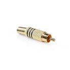 RCA csatlakozó | Egyenes | Dugasz | Aranyozott | Forrasztó | Bemenő kábel átmérő: 7.0 mm | Fém | Fekete | 10 db | Boríték