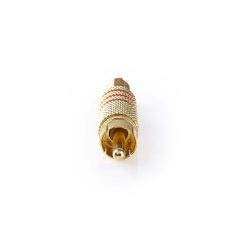   RCA csatlakozó | Egyenes | Dugasz | Aranyozott | Forrasztó | Bemenő kábel átmérő: 7.0 mm | Fém | Piros | 10 db | Boríték