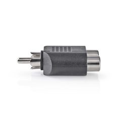   Mélynyomó adapter | RCA Dugasz | 2x RCA Aljzat | Nikkelezett | Egyenes | ABS | Fekete | 10 db | Műanyag Zacskó