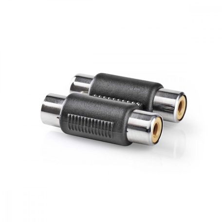 Sztereó audio adapter | 2x RCA Aljzat | 2x RCA Aljzat | Nikkelezett | Egyenes | ABS | Fekete | 10 db | Boríték