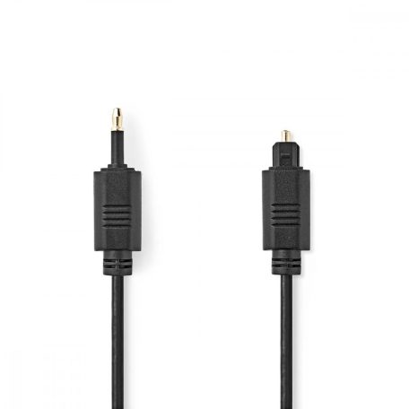 Optikai Audió Kábel | TosLink Dugasz | Mini-Toslink | 2.00 m | Kerek | PVC | Fekete | Boríték