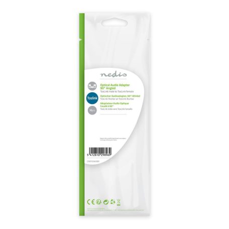 TosLink adapter | TosLink Dugasz | Toslink Aljzat | Könyök 90 ° | ABS | Fekete | 10 db | Műanyag Zacskó