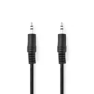 Sztereó audiokábel | 3.5 mm Dugasz | 3.5 mm Dugasz | Nikkelezett | 1.50 m | Kerek | Fekete | Papírfüles