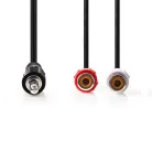 Sztereó audiokábel | 3.5 mm Dugasz | 2x RCA Aljzat | Nikkelezett | 0.20 m | Kerek | Fekete | Papírfüles