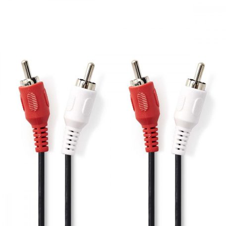Sztereó audiokábel | 2x RCA Dugasz | 2x RCA Dugasz | Nikkelezett | 1.50 m | Kerek | Papírfüles