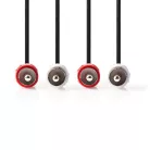 Sztereó audiokábel | 2x RCA Dugasz | 2x RCA Dugasz | Nikkelezett | 1.50 m | Kerek | Papírfüles