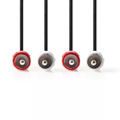   Sztereó audiokábel | 2x RCA Dugasz | 2x RCA Dugasz | Nikkelezett | 1.50 m | Kerek | Papírfüles