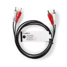 Sztereó audiokábel | 2x RCA Dugasz | 2x RCA Dugasz | Nikkelezett | 1.50 m | Kerek | Papírfüles