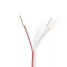 Hangszóró kábel | 2 x 0.35 mm² | CCA | 100.0 m | Kerek | PVC | Fehér | Zsugor csomagolás