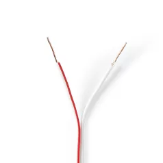   Hangszóró kábel | 2 x 0.35 mm² | CCA | 100.0 m | Kerek | PVC | Fehér | Zsugor csomagolás