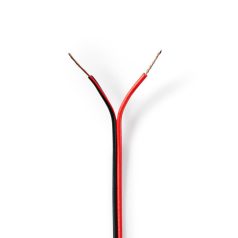   Hangszóró kábel | 2 x 0.50 mm² | CCA | 100.0 m | Kerek | PVC | Fekete / Piros | Zsugor csomagolás