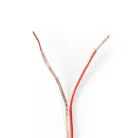 Hangszóró kábel | 2 x 0.75 mm² | CCA | 100.0 m | Kerek | PVC | Átlátszó | Zsugor csomagolás