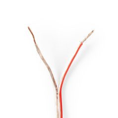   Hangszóró kábel | 2 x 0.75 mm² | CCA | 100.0 m | Kerek | PVC | Átlátszó | Zsugor csomagolás