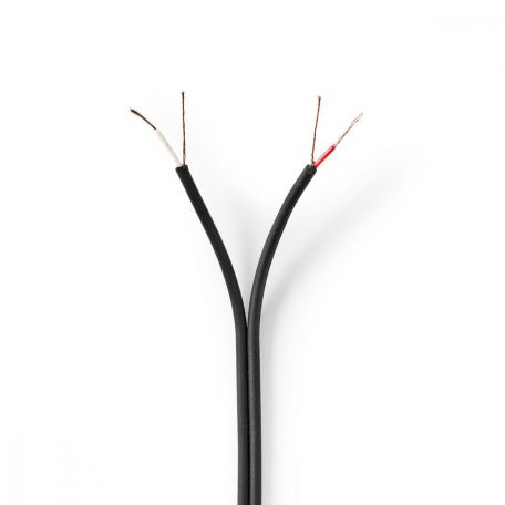 audio kábel | 2 x 0.12 mm² | CCA | 100.0 m | Kerek | PVC | Fekete | Zsugor csomagolás