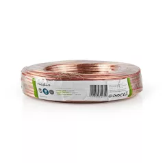   Hangszóró kábel | 2x 2.50 mm² | CCA | 15.0 m | Kerek | PVC | Átlátszó | Zsugor csomagolás
