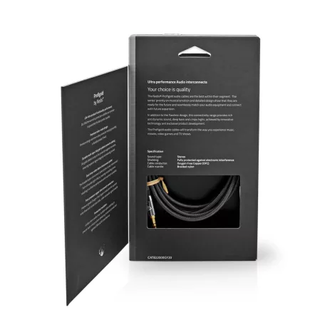 Sztereó audiokábel | 3.5 mm Dugasz | 3.5 mm Dugasz | Aranyozott | 2.00 m | Kerek | Gun Metal Szürke / Szürke | Ablakos Fedő Doboz