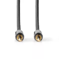   Sztereó audiokábel | 3.5 mm Dugasz | 3.5 mm Dugasz | Aranyozott | 5.00 m | Kerek | Gun Metal Szürke / Szürke | Ablakos Fedő Doboz