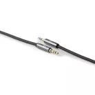 Sztereó audiokábel | 3.5 mm Dugasz | 3.5 mm Dugasz | Aranyozott | 5.00 m | Kerek | Gun Metal Szürke / Szürke | Ablakos Fedő Doboz
