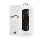 Sztereó audiokábel | 3.5 mm Dugasz | 2x RCA Aljzat | Aranyozott | 0.20 m | Kerek | Gun Metal Szürke / Szürke | Ablakos Fedő Doboz