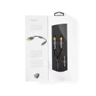 Mélynyomó kábel | 2x RCA Dugasz | RCA Aljzat | Aranyozott | 0.20 m | Kerek | 4.5 mm | Antracit / Gun Metal Szürke | Ablakos Fedő Doboz