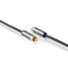 Mélynyomó kábel | RCA Dugasz | RCA Dugasz | Aranyozott | 5.00 m | Kerek | 4.5 mm | Antracit / Gun Metal Szürke | Fedődoboz