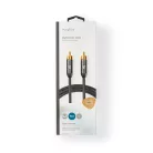 Digitális Audio Kábel | RCA Dugasz | RCA Dugasz | Aranyozott | 1.00 m | Kerek | Pamut | Gun Metal Szürke | Ablakos Fedő Doboz