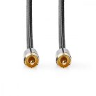Digitális Audio Kábel | RCA Dugasz | RCA Dugasz | Aranyozott | 2.00 m | Kerek | Pamut | Antracit / Gun Metal Szürke | Ablakos Fedő Doboz