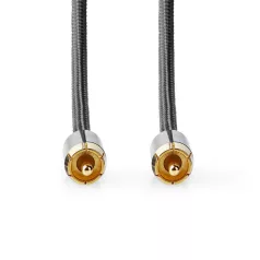   Digitális Audio Kábel | RCA Dugasz | RCA Dugasz | Aranyozott | 2.00 m | Kerek | Pamut | Antracit / Gun Metal Szürke | Ablakos Fedő Doboz