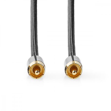 Digitális Audio Kábel | RCA Dugasz | RCA Dugasz | Aranyozott | 2.00 m | Kerek | Pamut | Antracit / Gun Metal Szürke | Ablakos Fedő Doboz