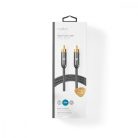 Digitális Audio Kábel | RCA Dugasz | RCA Dugasz | Aranyozott | 2.00 m | Kerek | Pamut | Antracit / Gun Metal Szürke | Ablakos Fedő Doboz