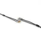 Sztereó audiokábel | 2x RCA Dugasz | 2x RCA Aljzat | Aranyozott | 2.00 m | Kerek | Gun Metal Szürke / Szürke | Ablakos Fedő Doboz
