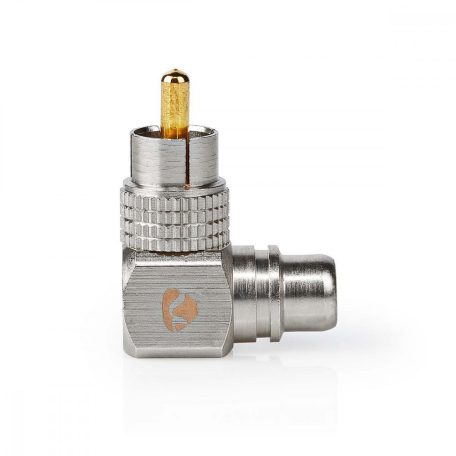 Mono audio adapter | RCA Dugasz | RCA Aljzat | Aranyozott | Könyök 90 ° | Fém | Fém / Gun Metal Szürke | 2 db | Ablakos Doboz