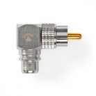 Mono audio adapter | RCA Dugasz | RCA Aljzat | Aranyozott | Könyök 90 ° | Fém | Fém / Gun Metal Szürke | 2 db | Ablakos Doboz