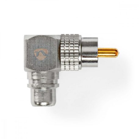 Mono audio adapter | RCA Dugasz | RCA Aljzat | Aranyozott | Könyök 90 ° | Fém | Fém / Gun Metal Szürke | 2 db | Ablakos Doboz