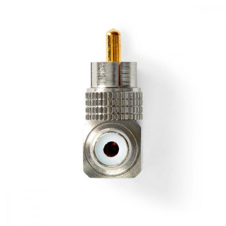 Mono audio adapter | RCA Dugasz | RCA Aljzat | Aranyozott | Könyök 90 ° | Fém | Fém / Gun Metal Szürke | 2 db | Ablakos Doboz