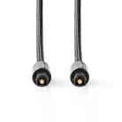Optikai Audió Kábel | TosLink Dugasz | TosLink Dugasz | 1.00 m | Kerek | Pamut | Gun Metal Szürke | Ablakos Fedő Doboz