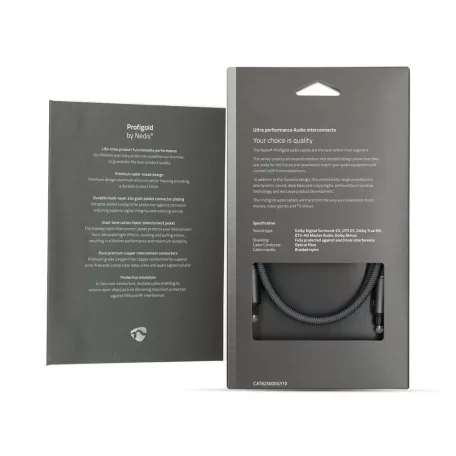 Optikai Audió Kábel | TosLink Dugasz | TosLink Dugasz | 1.00 m | Kerek | Pamut | Gun Metal Szürke | Ablakos Fedő Doboz