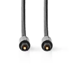   Optikai Audió Kábel | TosLink Dugasz | TosLink Dugasz | 3.00 m | Kerek | Pamut | Gun Metal Szürke | Ablakos Fedő Doboz