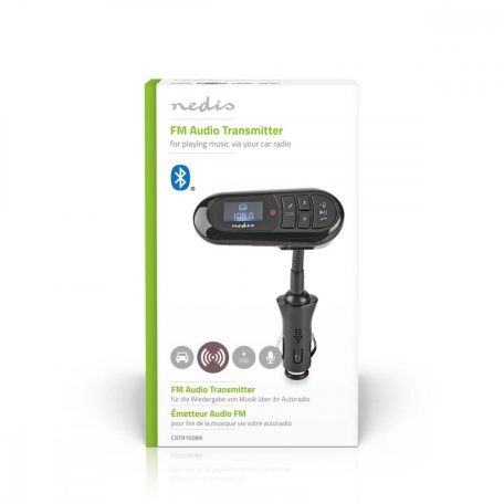 Car Audio FM Transmitter | Hattyúnyak | Kéz nélküli hívás | 0.4 " | LCD Képernyő | Bluetooth® | 5.0 V DC / 0.5 A | Google Assistant / Siri | Fekete