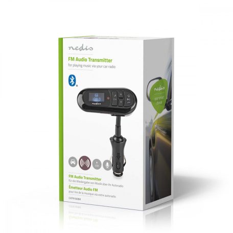 Car Audio FM Transmitter | Hattyúnyak | Kéz nélküli hívás | 0.4 " | LCD Képernyő | Bluetooth® | 5.0 V DC / 0.5 A | Google Assistant / Siri | Fekete