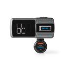 Car Audio FM Transmitter | Hattyúnyak | Kéz nélküli hívás | 2.0 " | LCD Képernyő | Bluetooth® | QC 3.0 / 5.0 V DC / 2.4 A | Gyors töltés | Basszus kiemelés | Google Assistant / Siri | Fekete / Szürke