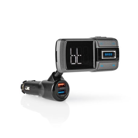 Car Audio FM Transmitter | Hattyúnyak | Kéz nélküli hívás | 2.0 " | LCD Képernyő | Bluetooth® | QC 3.0 / 5.0 V DC / 2.4 A | Gyors töltés | Basszus kiemelés | Google Assistant / Siri | Fekete / Szürke
