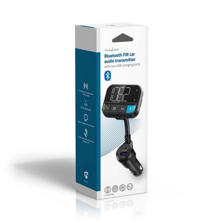 Car Audio FM Transmitter | Hattyúnyak | Kéz nélküli hívás | 2 " | Fekete Fehér Képernyő | Bluetooth® | PD 20 W / QC 3.0 | Gyors töltés | Basszus kiemelés | Google Assistant / Siri | Fekete