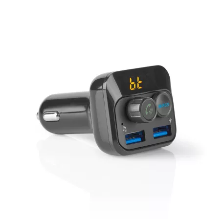 Car Audio FM Transmitter | Rögzített | Kéz nélküli hívás | 1.0 " | LCD Képernyő | Bluetooth® | 5.0 V DC / 1.0 A / 5.0 V DC / 2.4 A | Basszus kiemelés | Google Assistant / Siri | Fekete