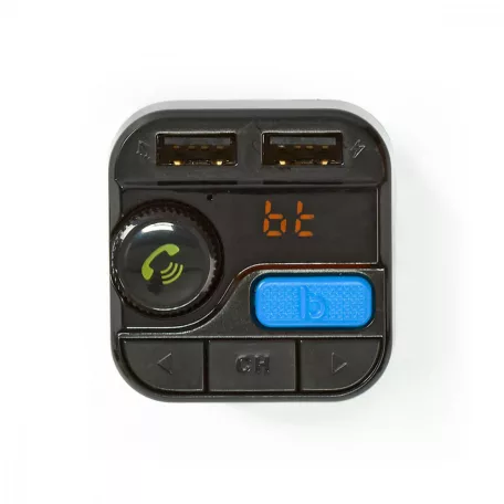 Car Audio FM Transmitter | Rögzített | Kéz nélküli hívás | 0.8 " | LCD Képernyő | Bluetooth® | 5.0 V DC / 1.0 A / 5.0 V DC / 2.4 A | Basszus kiemelés | Google Assistant / Siri | Fekete