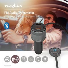   Car Audio FM Transmitter | Rögzített | Kéz nélküli hívás | 0.8 " | LCD Képernyő | Bluetooth® | QC 3.0 / 5.0 V DC / 1.0 A | Gyors töltés | Google Assistant / Siri | Fekete