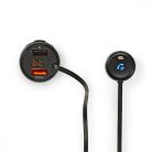 Car Audio FM Transmitter | Rögzített | Kéz nélküli hívás | 0.8 " | LCD Képernyő | Bluetooth® | QC 3.0 / 5.0 V DC / 1.0 A | Gyors töltés | Google Assistant / Siri | Fekete