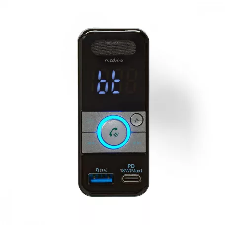 Car Audio FM Transmitter | Billenthető | Kéz nélküli hívás | 1.1 " | LCD Képernyő | Bluetooth® | PD 18 W / 5.0 V DC / 1.0 A | Gyors töltés | Google Assistant / Siri | Fekete / Szürke